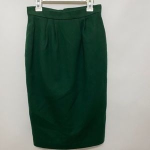 Green wool skirt